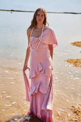 Vestido Makira con chal Rose