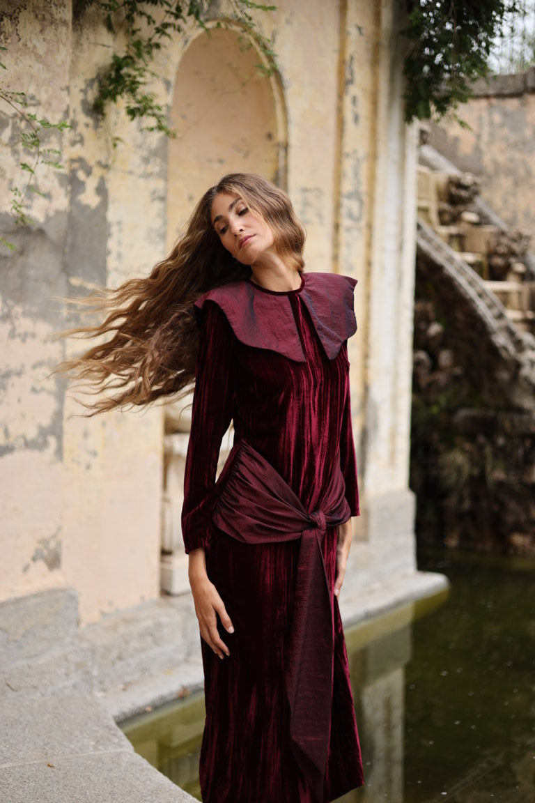 Vestido Midi Mitford Bourdeaux