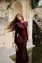 Vestido midi Mitford Bourdeaux