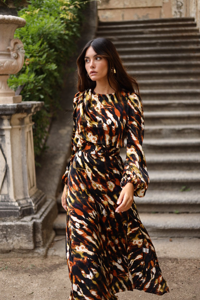 Vestido Midi Shelley Ocre
