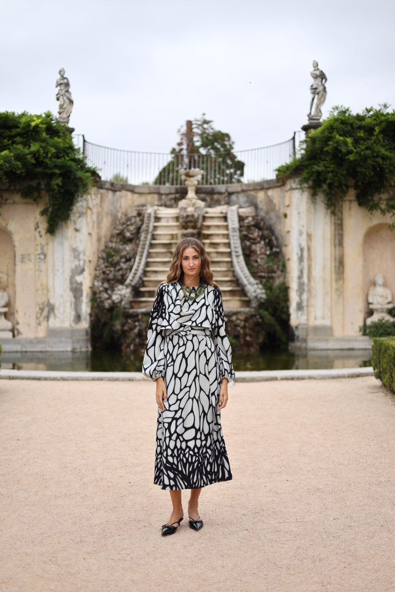 Vestido Midi Shelley B&W