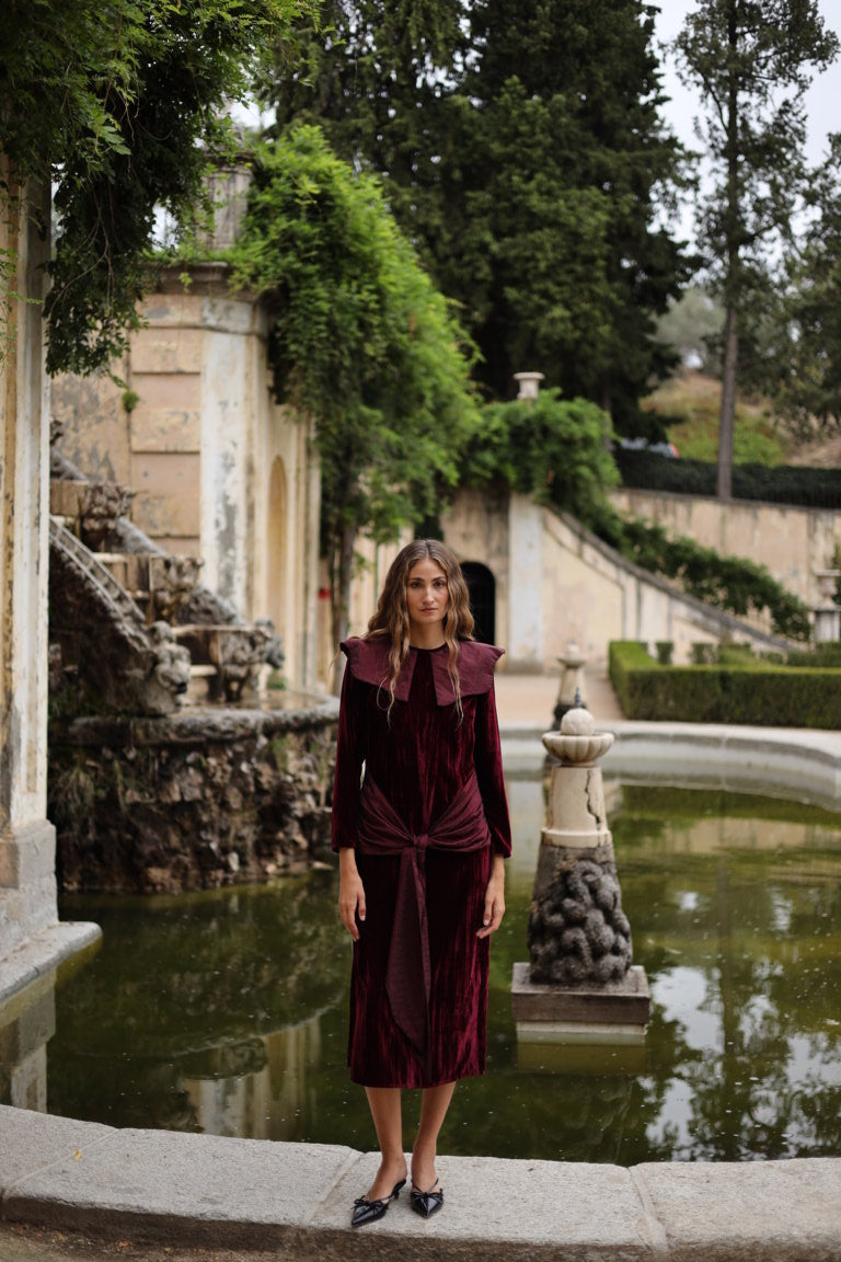 Vestido Midi Mitford Bourdeaux