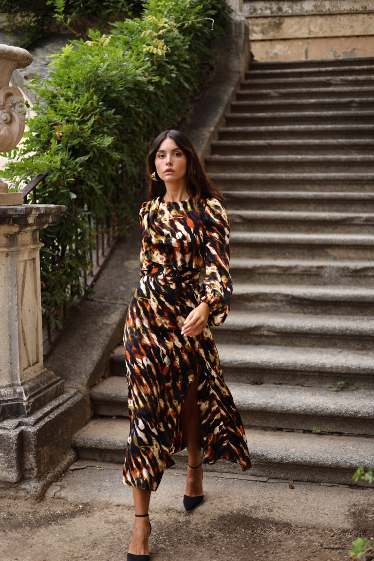Vestido Midi Shelley Ocre