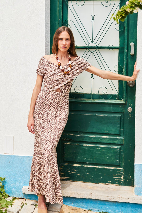 Vestido Midi Clareo Brown