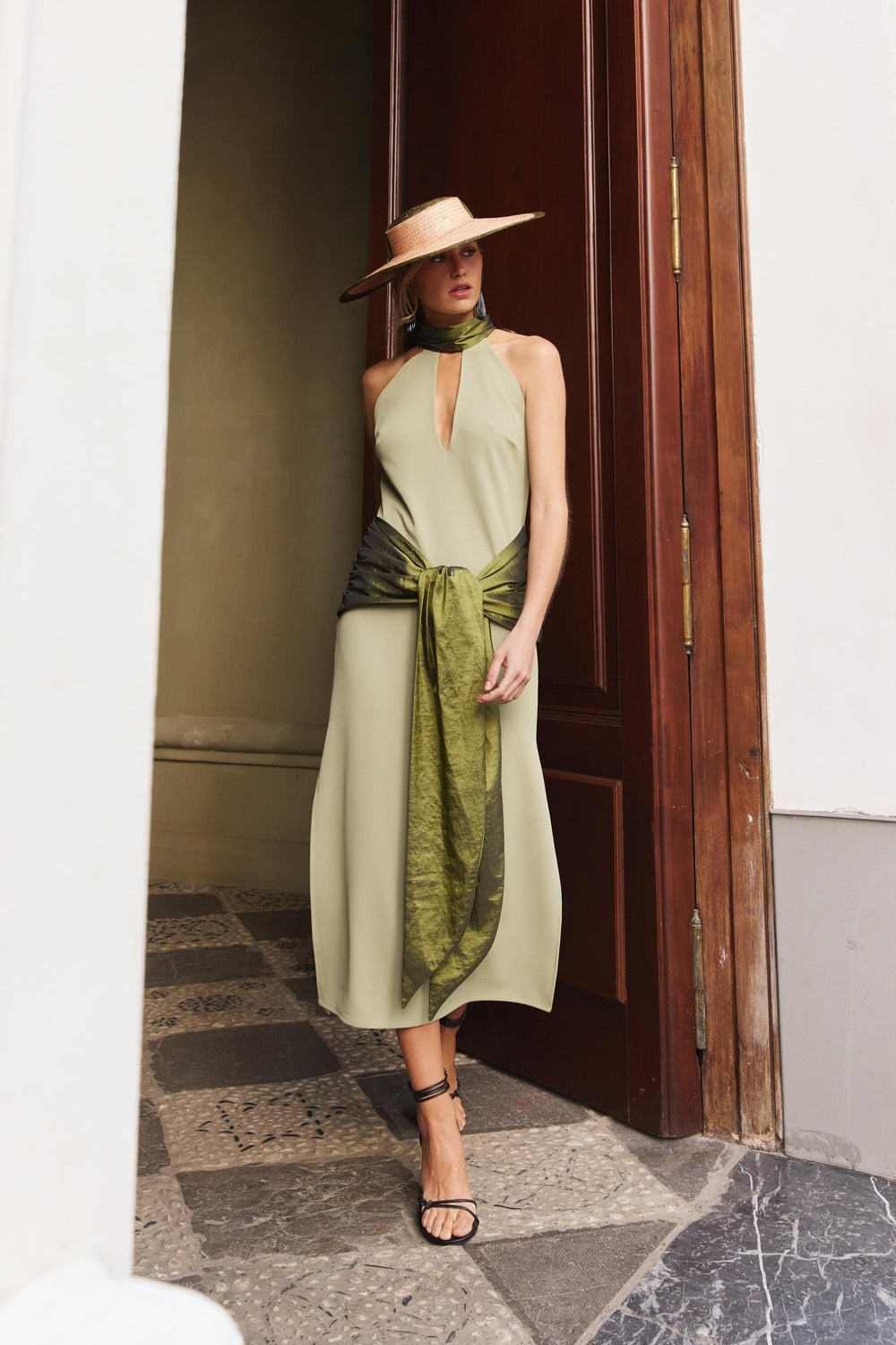 Vestido Midi Sora Salvia – Vista principal – Made in Spain por Dew & Corch