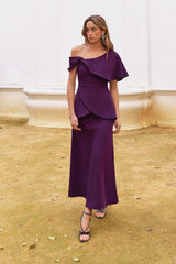 Vestido Midi Zeya Plum – Vista principal – Made in Spain por Dew & Corch