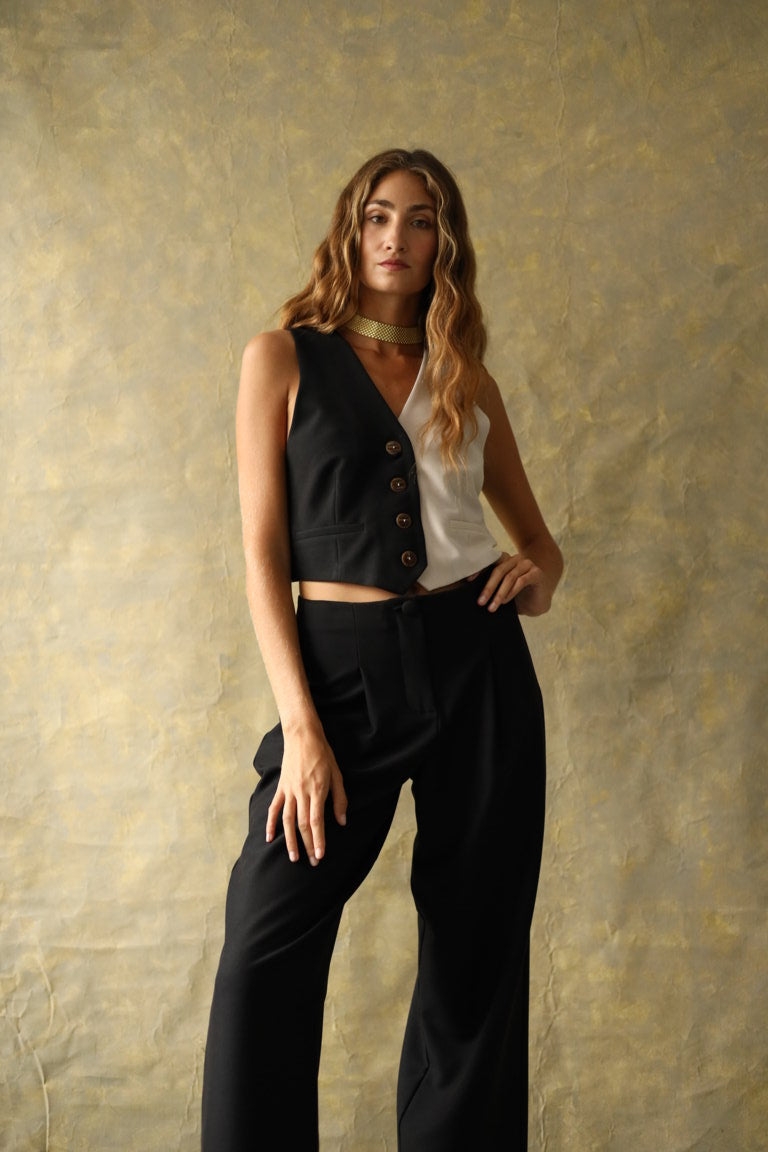 Gilet Bronte noir et blanc