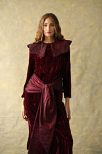 Vestido midi Mitford Bourdeaux
