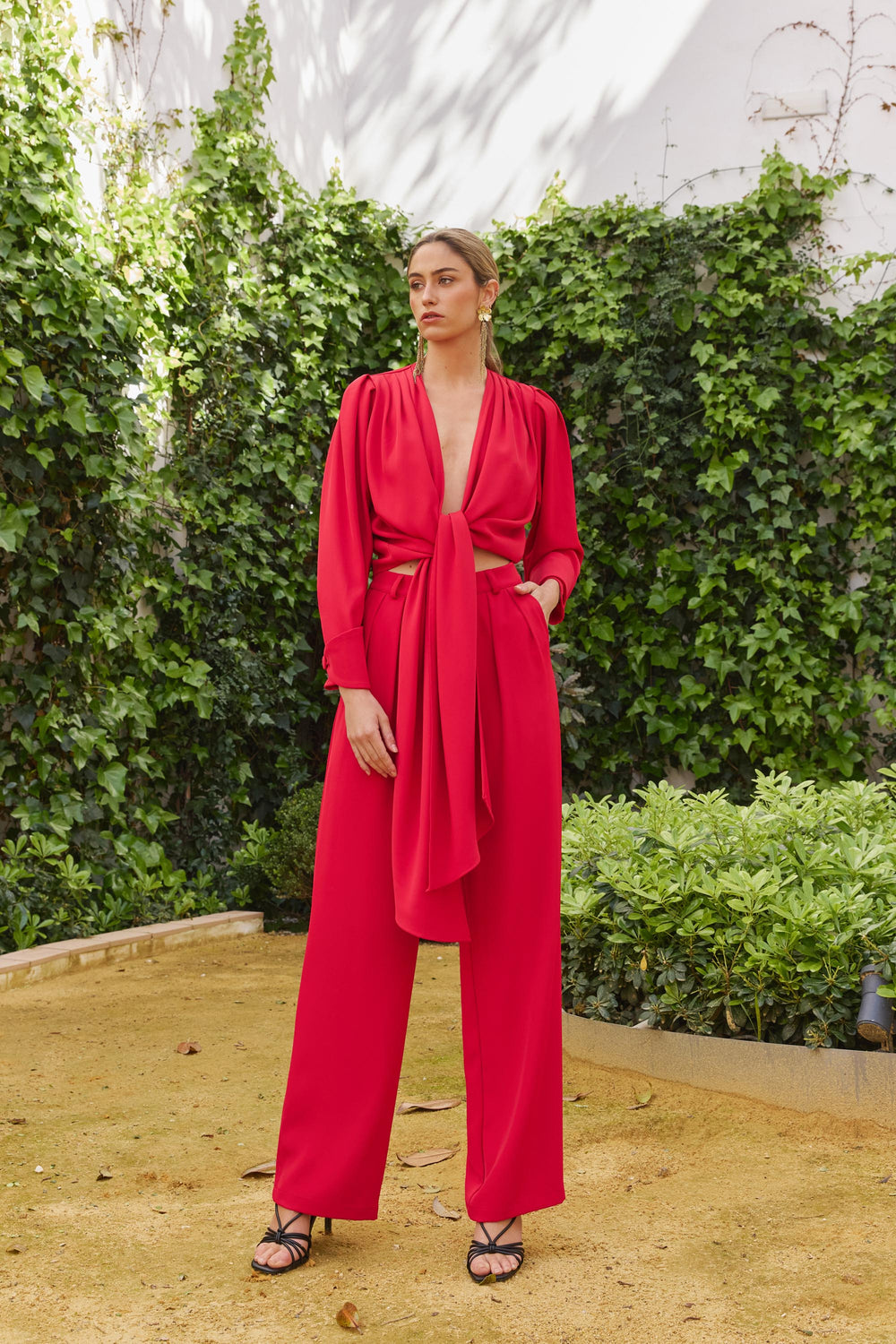 Blusa Nira Red – Vista principal – Made in Spain por Dew & Corch