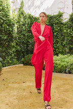 Pantalón Rigel Red – Look completo – Confección artesanal en Sevilla