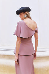Vestido Midi Zeya Dusty Pink – Look completo – Confección artesanal en Sevilla