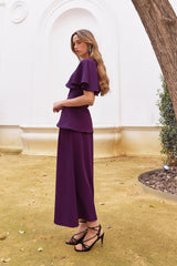 Vestido Midi Zeya Plum – Look completo – Confección artesanal en Sevilla