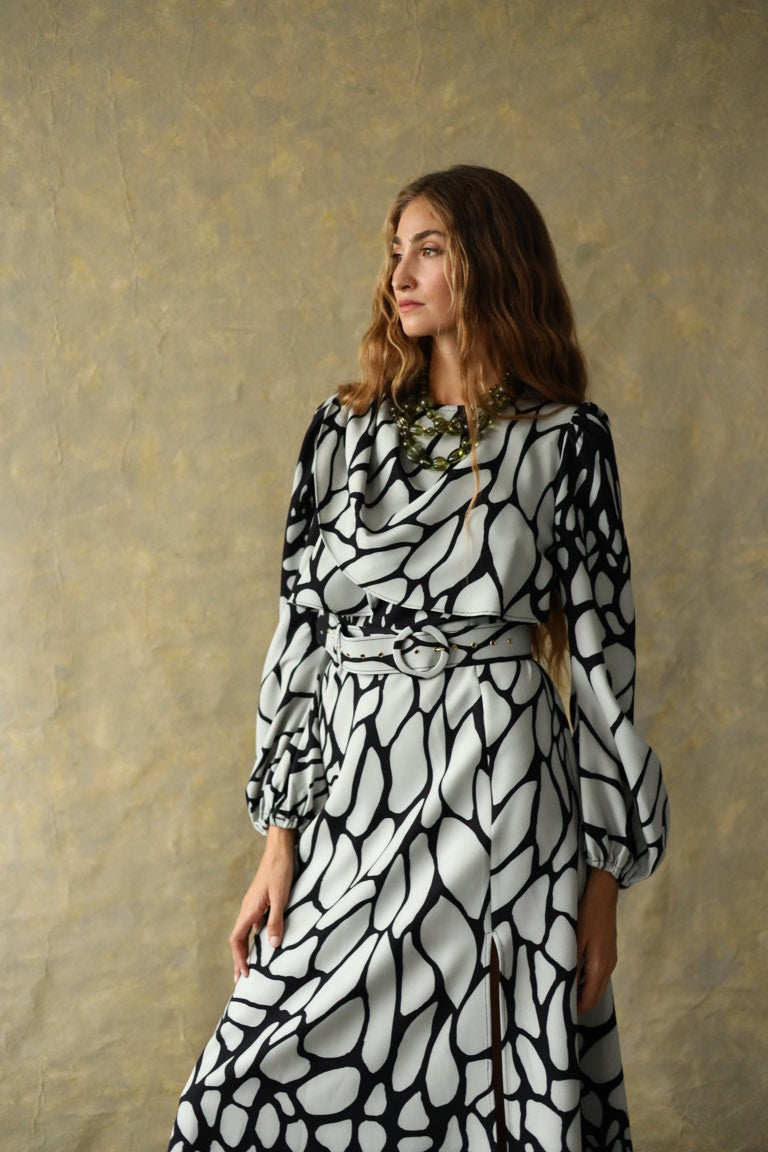 Vestido Midi Shelley B&W