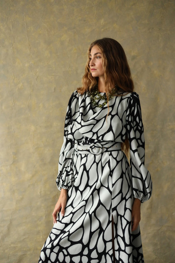 Vestido Midi Shelley B&W