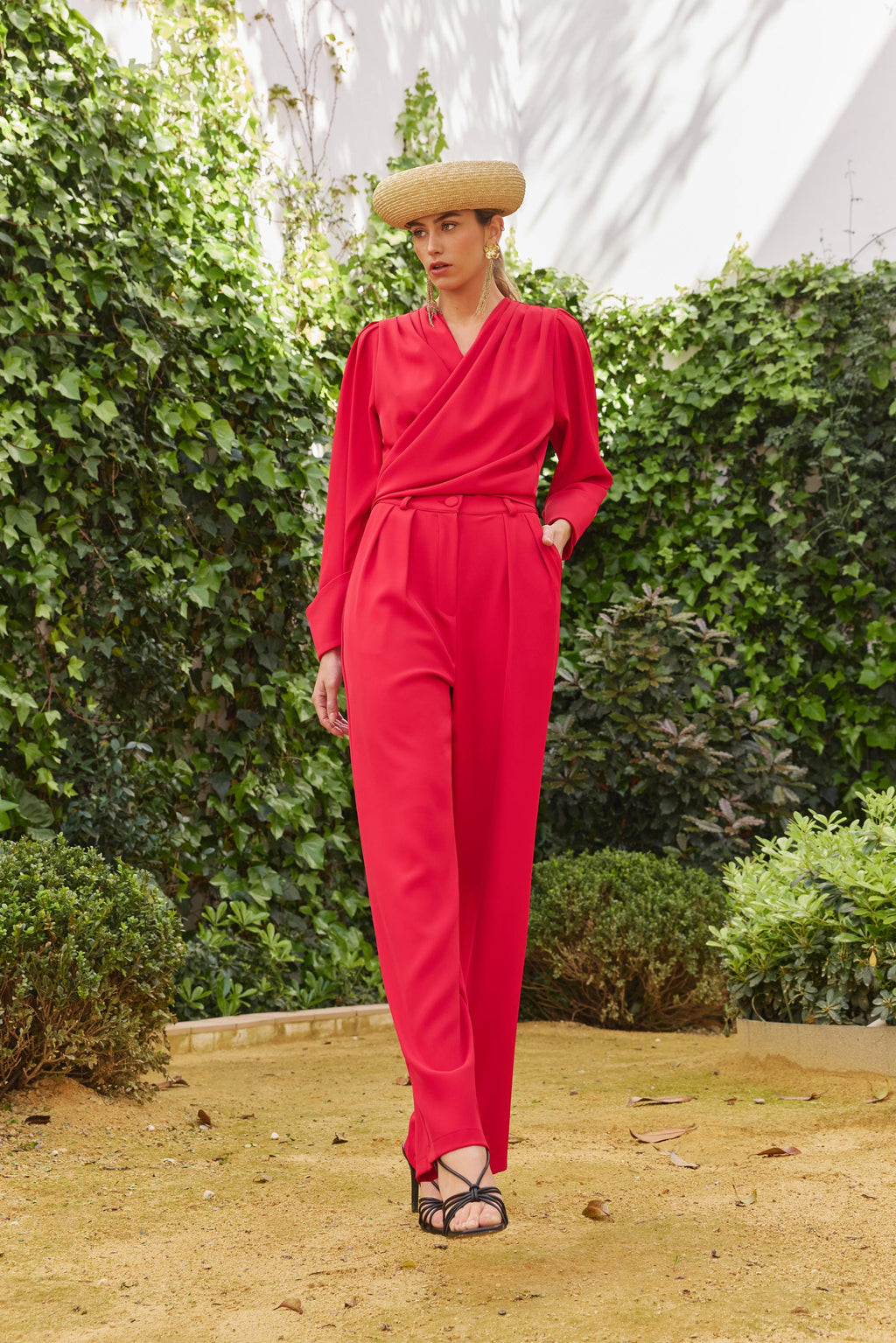 Pantalón Rigel Red – Detalle – Slow fashion española