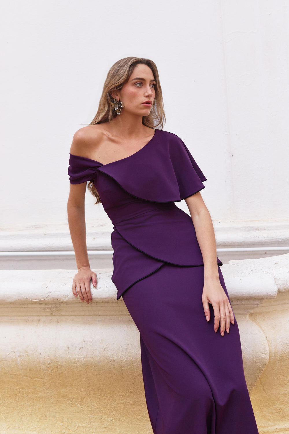 Vestido Midi Zeya Plum – Detalle – Slow fashion española