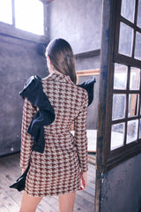 Vestido Corto Voluta Jacquard