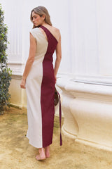 Vestido Midi Kraz Burgundy – Vista lateral – Dew & Corch SS26