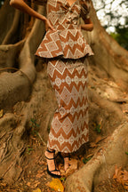 Falda Bordada Pasiflora Chocolate