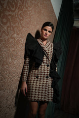 Vestido Corto Voluta Jacquard