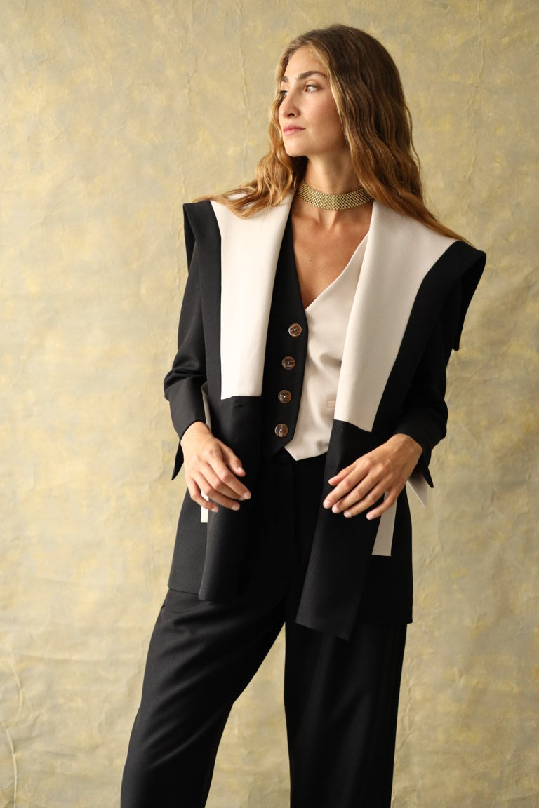Gilet Bronte noir et blanc