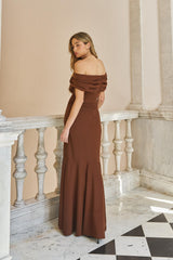 Vestido Largo Giala Chocolate – Estilismo – Hecho a mano en Sevilla
