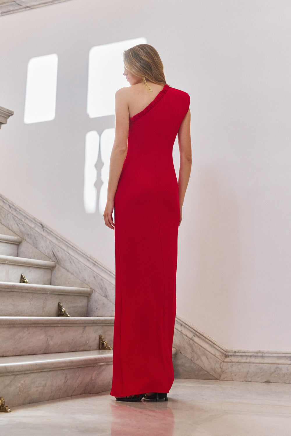 Vestido Largo Vexar Total Red – Estilismo – Hecho a mano en Sevilla