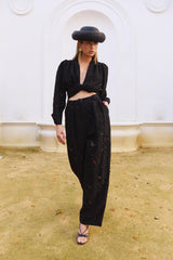 Blusa Nira Devoré Black – Estilismo – Hecho a mano en Sevilla
