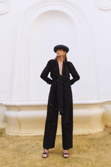 Pantalón Rigel Devoré Black – Estilismo – Hecho a mano en Sevilla