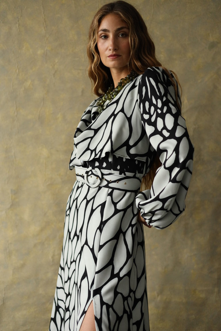 Vestido Midi Shelley B&W