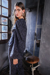 Blusa Cruzada Cimbra Flower Indigo