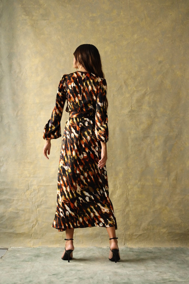 Vestido Midi Shelley Ocre