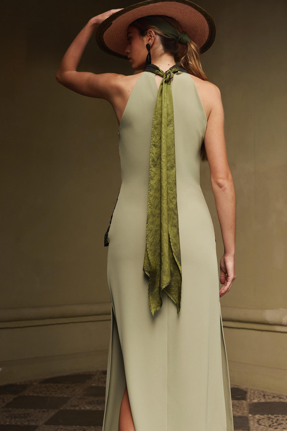 Vestido Midi Sora Salvia – Espalda – Made in Spain