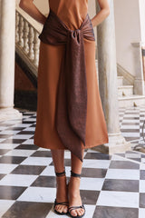 Vestido Midi Sora Bronce – Espalda – Made in Spain