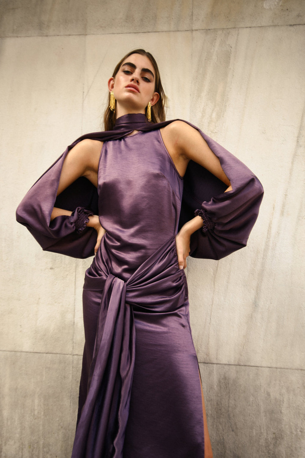 Vestido Midi Zigurat Malva