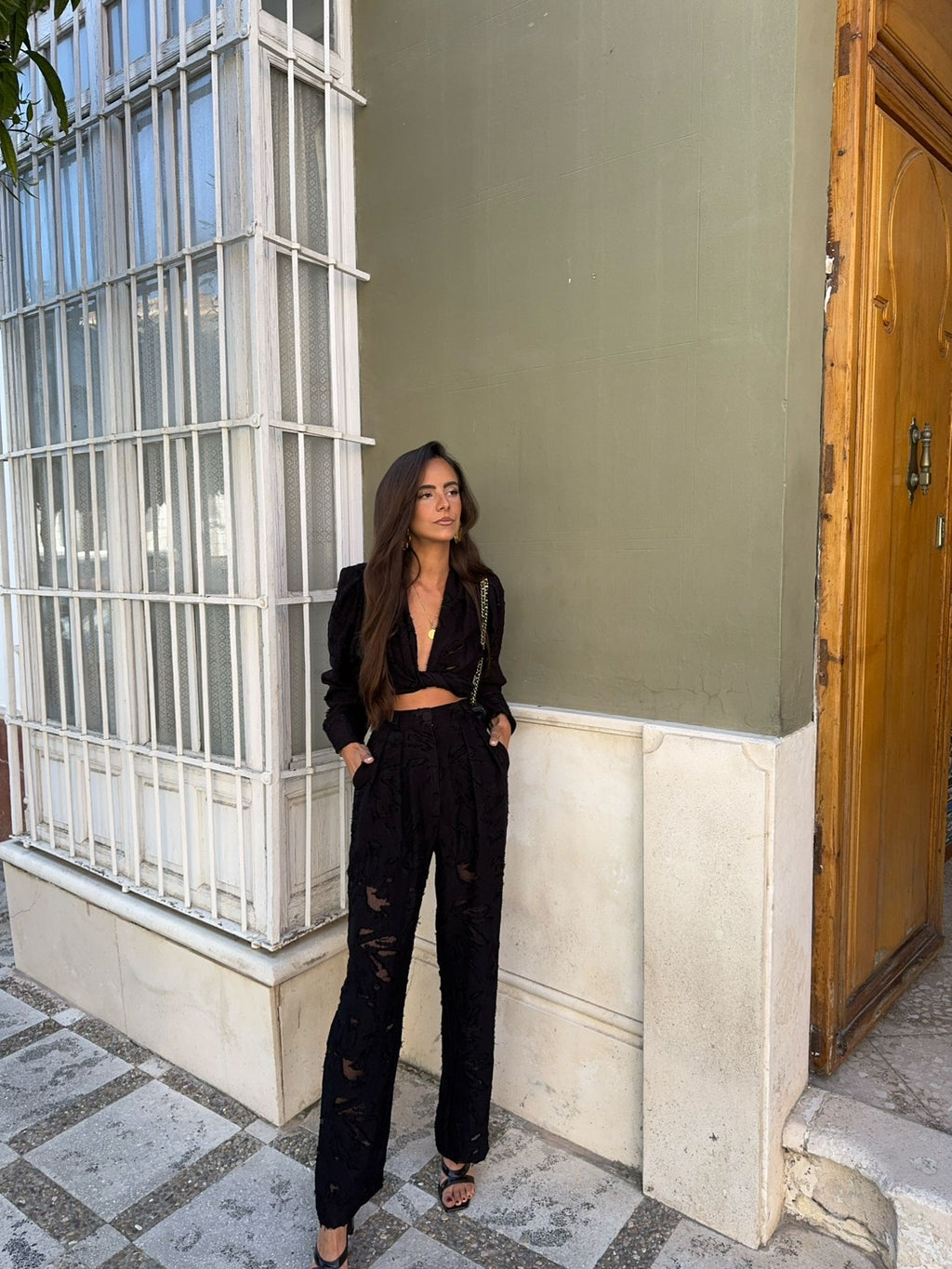 Blusa Nira Devoré Black