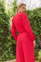Blusa Nira Red – Detalle de tejido – Dew & Corch