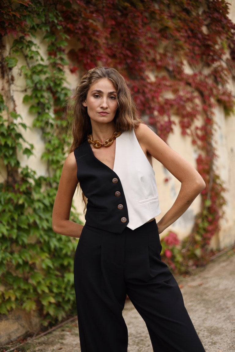 Gilet Bronte noir et blanc