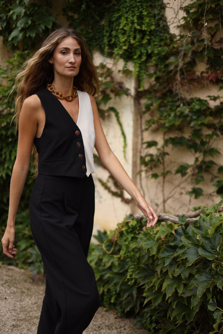 Gilet Bronte noir et blanc