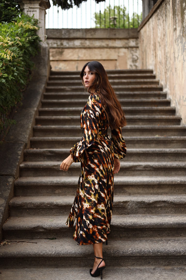 Vestido Midi Shelley Ocre