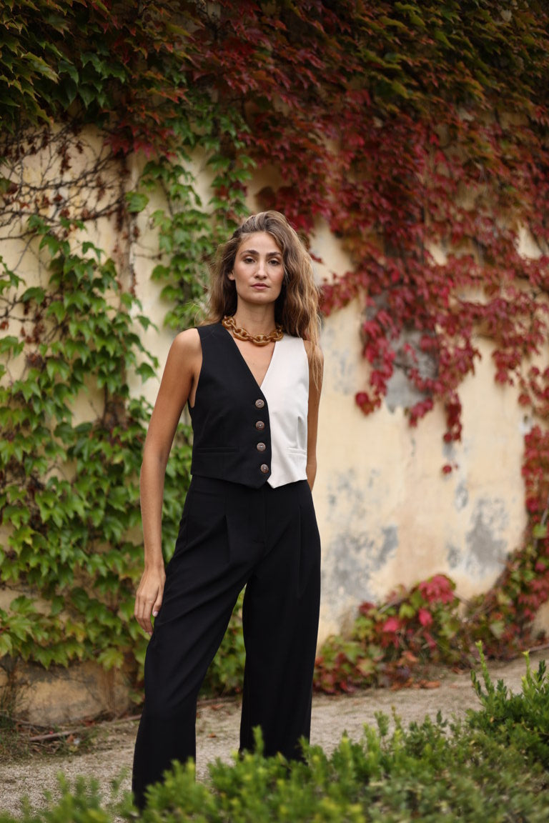 Gilet Bronte noir et blanc