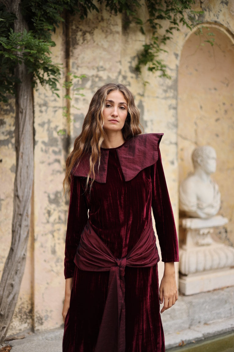 Vestido Midi Mitford Bourdeaux
