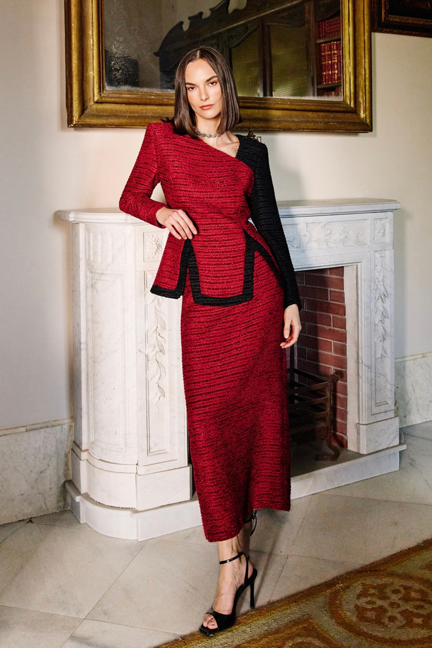 Falda Rivoli Bordeaux