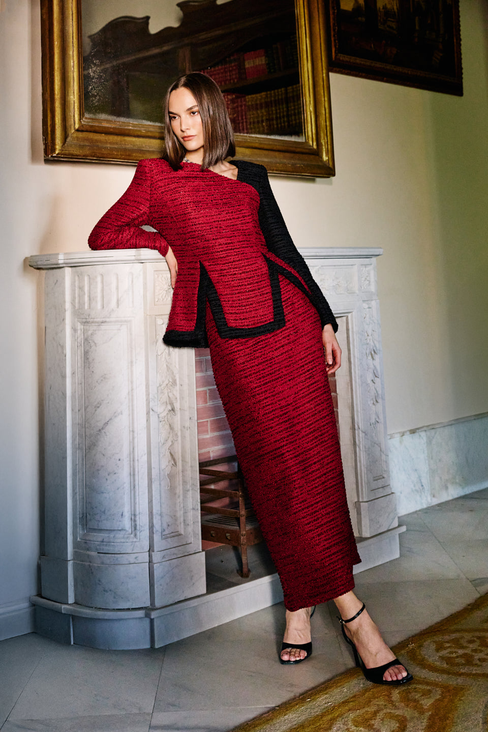Falda Rivoli Bordeaux
