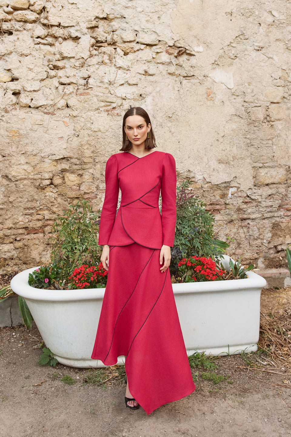Jupe midi rouge foncé Tribeca