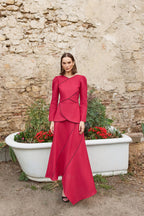 Jupe midi rouge foncé Tribeca