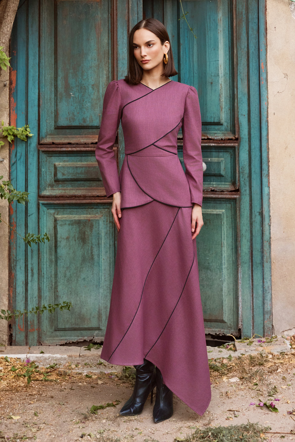 Falda Midi Tribeca Old Purple