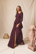 Vestido largo Albor Bordeaux