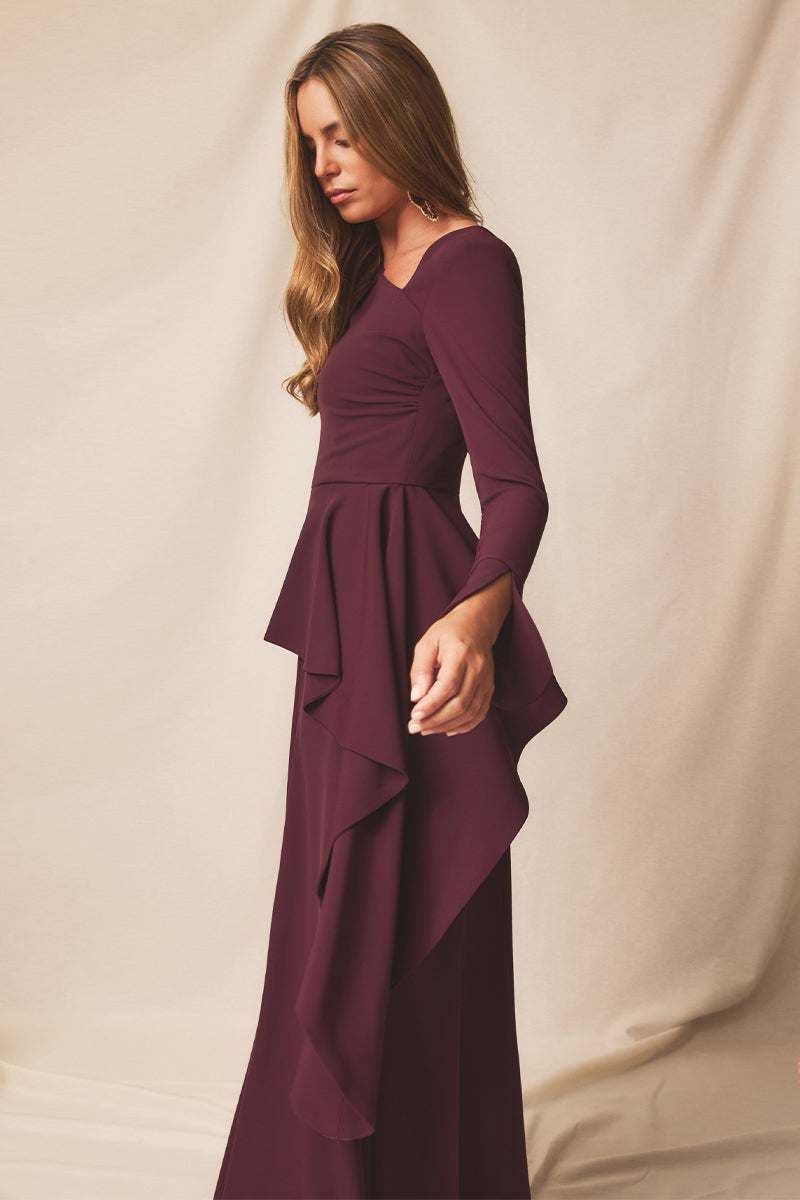 Vestido largo Albor Bordeaux