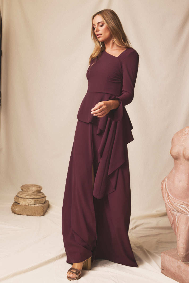 Vestido largo Albor Bordeaux